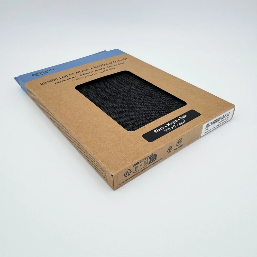 AMAZON Kindle Paperwhite & Kindle Colorsoft Fabric‎ Case Foldable Black New